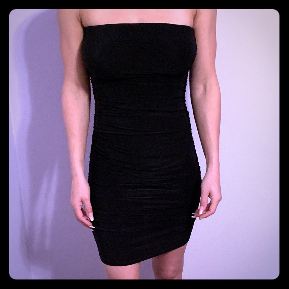 Black stretchy tube dress